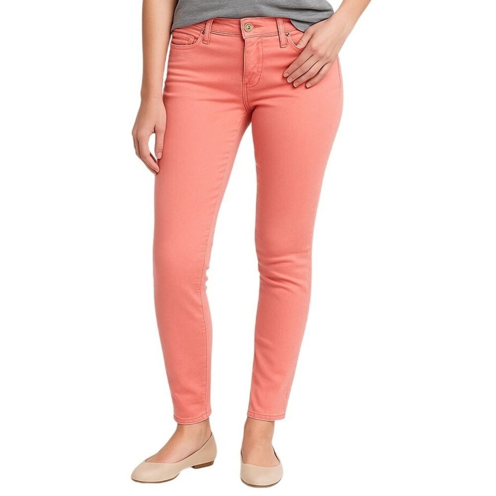 Gap1969 Jeans 28 Pink Mid Rise Legging Neon Flamingo Stretch Slim 2012 Signature